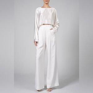 NWT NONchalant Label  Fabi Wide Leg Pant in White